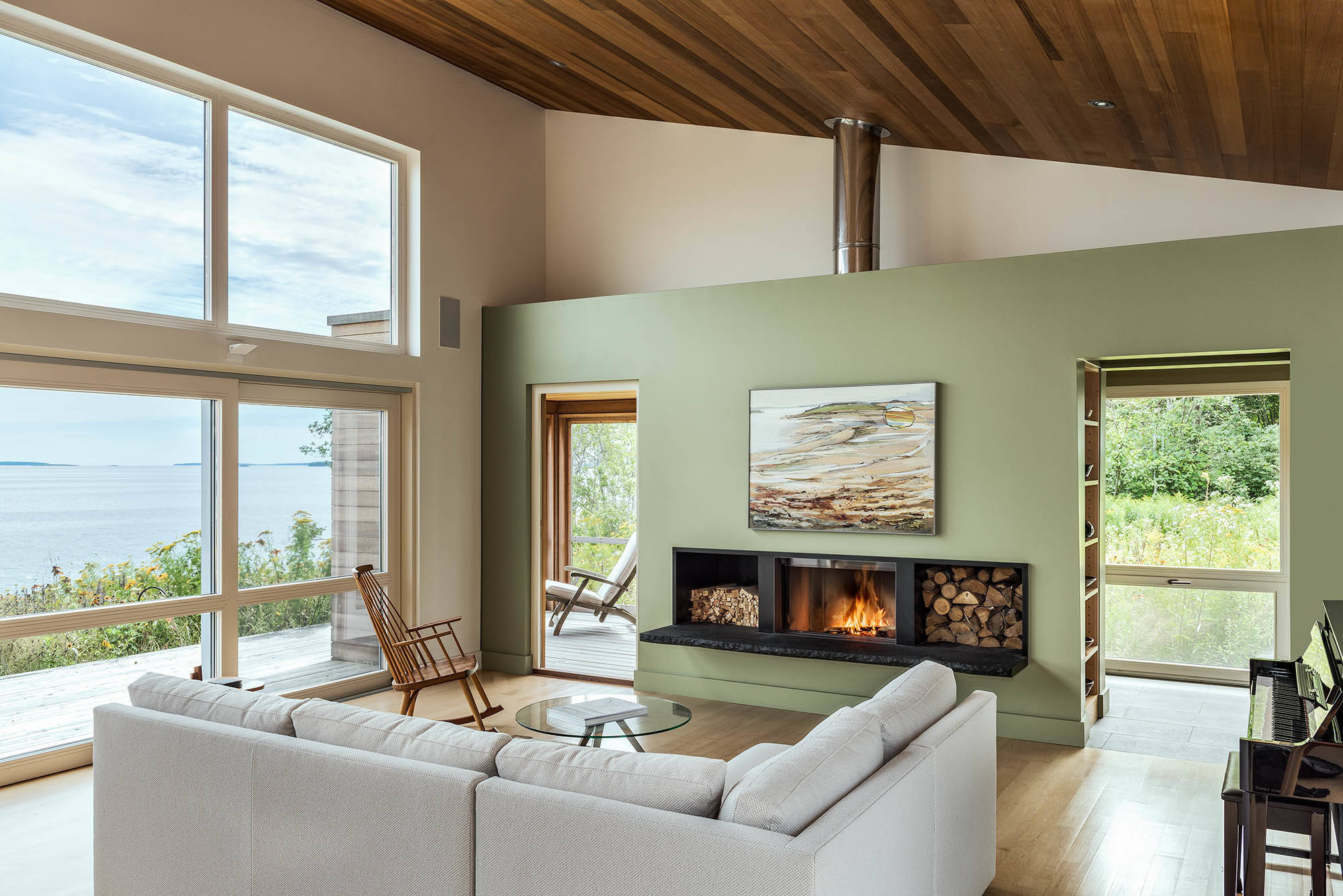 rustic sage green living room