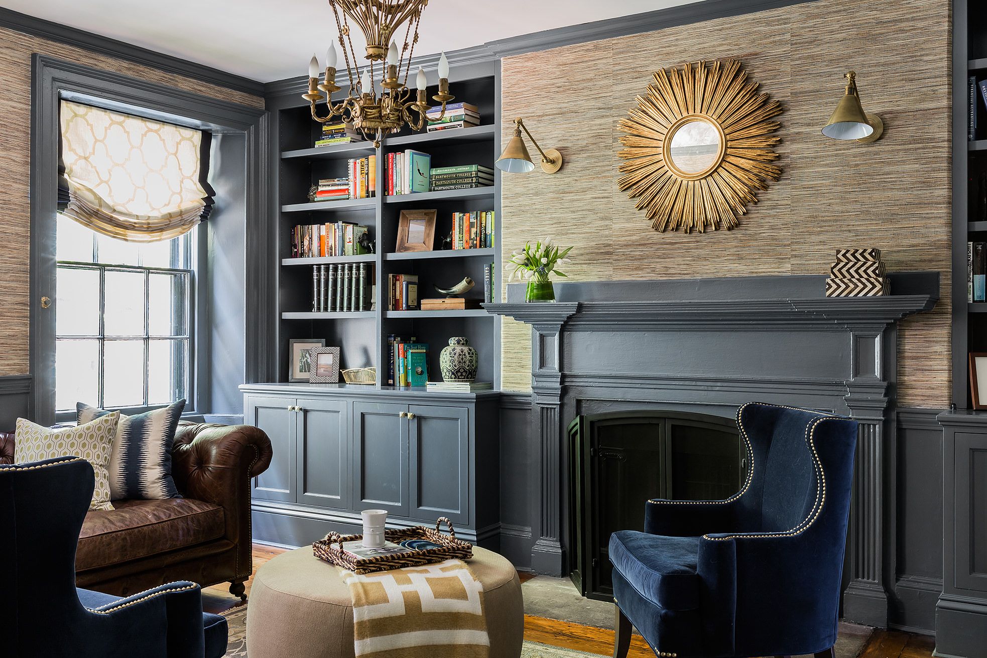 rustic sage green living room